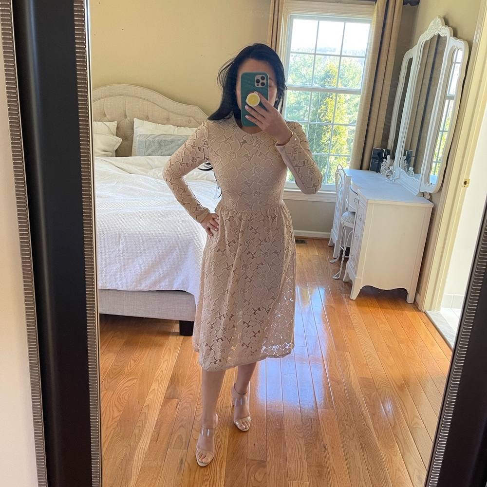NWT H&M Lace Overlay midi Dress